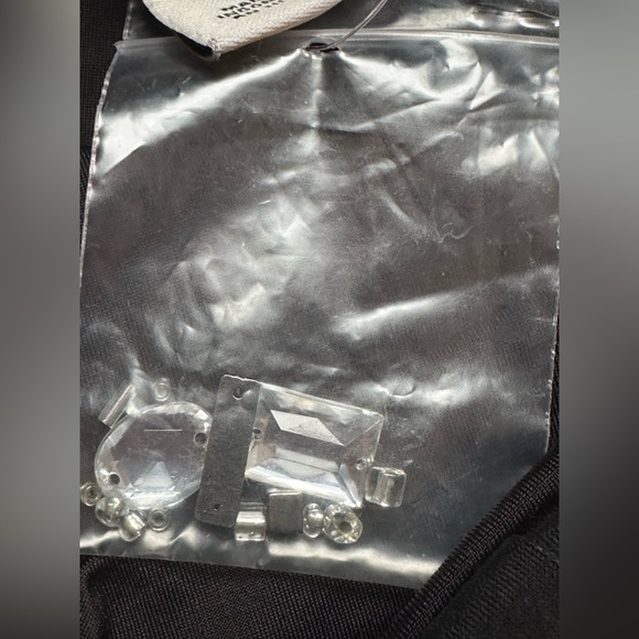 WHBM Strapless Black Dress with Embellished Beads On Waist Sz 4. Thick Material. - Picture 10 of 14